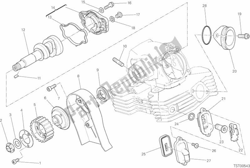 All parts for the Vertical Cylinder Head - Timing of the Ducati Scrambler Flat Track Thailand 803 2018